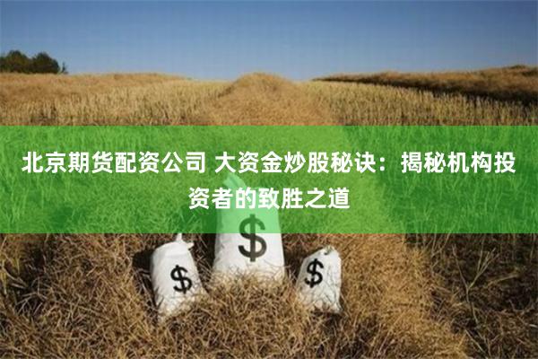 北京期货配资公司 大资金炒股秘诀：揭秘机构投资者的致胜之道